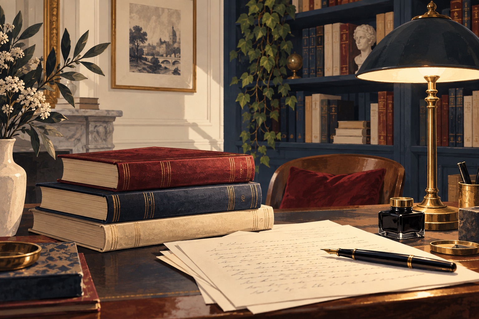 Illustration d’une maison d’édition et de livres reliés