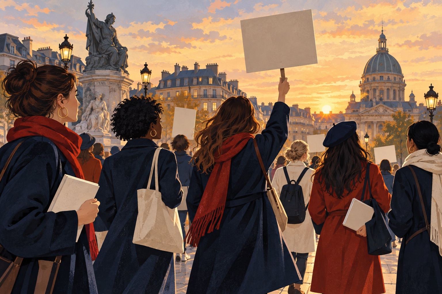 Illustration d’un collectif de femmes dans une ville française