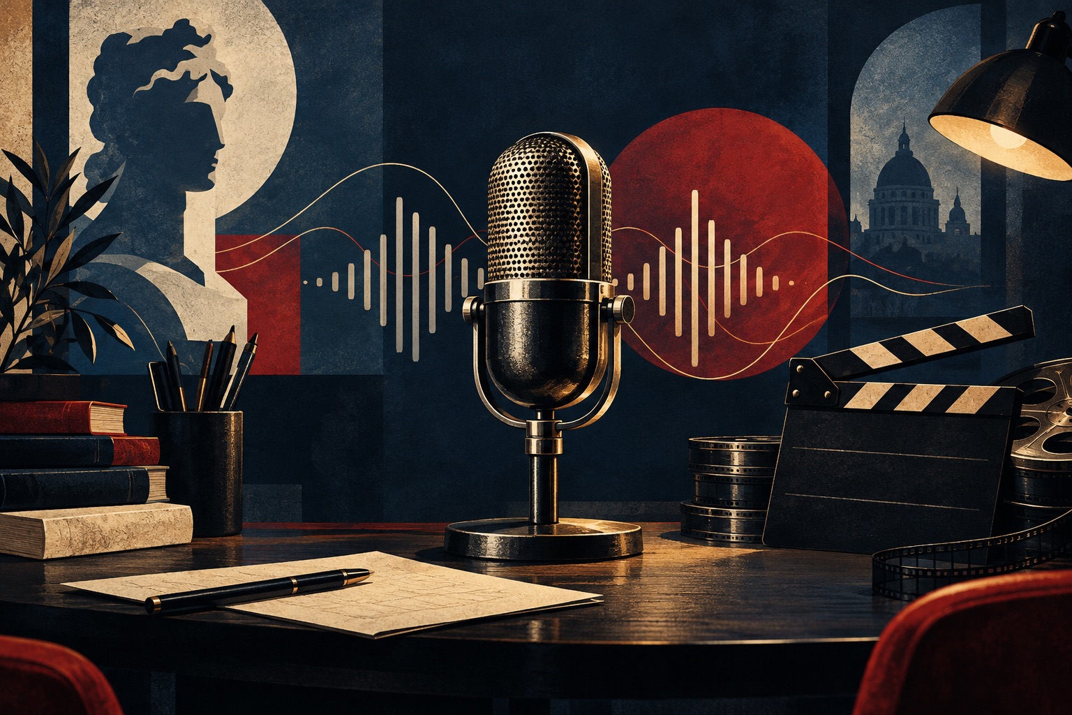 Illustration d’un studio de commentaire et de création vidéo