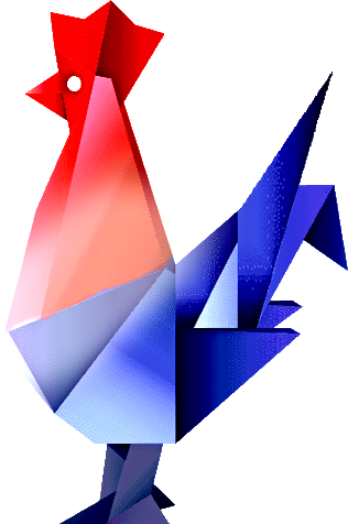 Logo au coq stylisé